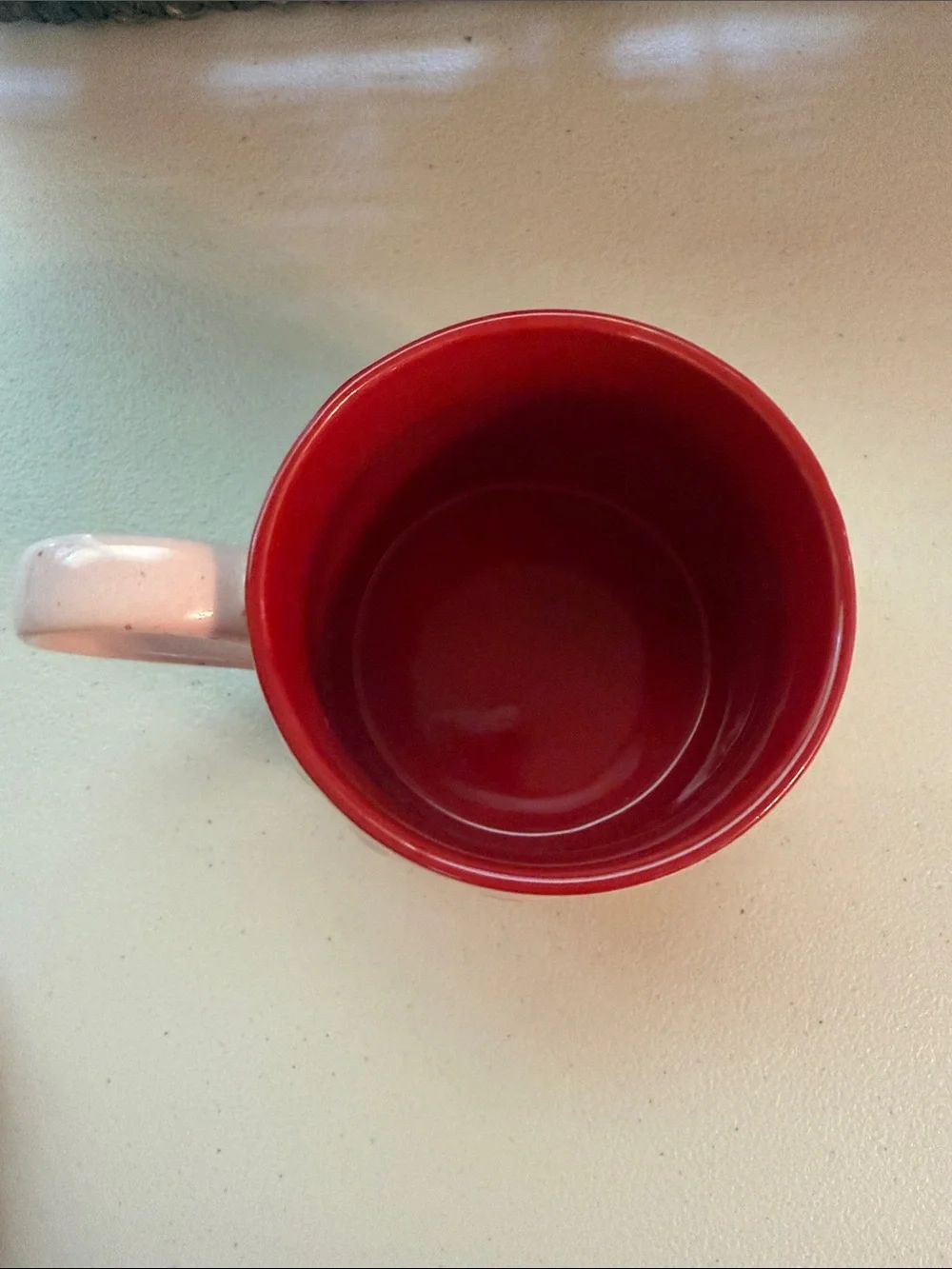 Pink Cherry Ceramic Coffee Mug with Red Interior
